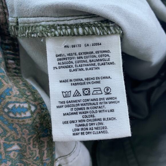 Anthropologie Pants Womens 26 Green Cadet Slim Utility Floral Casual High Rise - Picture 5 of 10